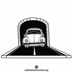 Mașină într-un tunel