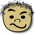 Imaginea vectorială parul cret copil cu zâmbet incert avatar