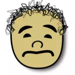 Vector afbeelding van trieste jongen avatar