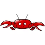 Röd krabba tecknad stil