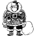 Overweight Santa Claus vector drawing