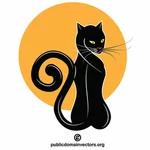 Silhouette noire mignonne de chat