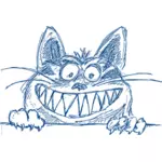 Vector image of grinning cat
