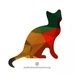 एक बिल्ली की रंगीन सिल्हूट