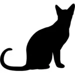 Oturan kedi siluet vektör küçük resim