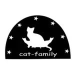 Graphiques du logo famille chat en noir et blanc
