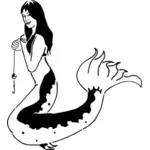 Black and white mermaid