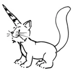 Gato con dibujo de cuerno