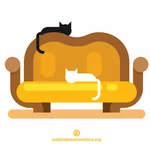 Kediler bir kanepe