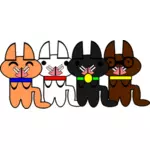 Vector de la imagen de gatitos dibujos animados con las narices rosadas