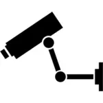 CCTV kamera siyah ve beyaz işareti illüstrasyon vektör