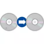 Skadade CD resurfacing tecken vektorbild