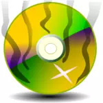 Vector illustration of steaming CD-ROM