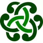 Image vectorielle de détail motif celtique vert ornemental