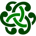 Vector image of ornamental green Celtic design detail