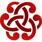 Vector image of ornamental red Celtic design detail