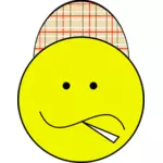Vector graphics of emoticon with a hat