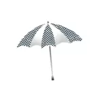 Chequered umbrella vector illustration