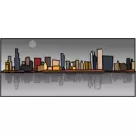 Ilustración de vector de Chicago sky line cartoon