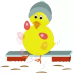 Haciendo malabares con huevos de Pascua pollo vector imagen