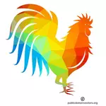 Silhueta colorida de uma galinha