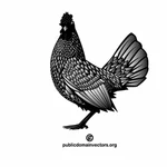 Chicken vector clip art monochrome
