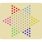 Chinese checkers game board with marbles vector clip art