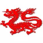 וקטור ציור של דרקון סיני אדום ההטבעה