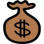 Вектор икона мешок денег