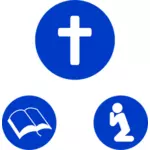 Christliche Symbole für Prayroom-Vektor-Bilder