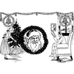 Santa brings Christmas presents vector image