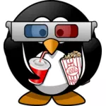Vektorové ilustrace kině prohlížeči Penguin