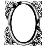 Circular flower mirror frame vector image