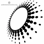 White circle with halftone effect