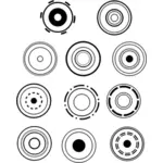 Concentric circles vector image