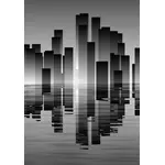 Imagen de vector de reflexión de skyline de la ciudad