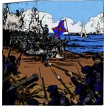 Graphiques vectoriels de scène de grande bataille de la guerre civile