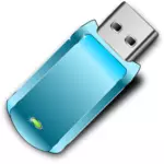 Vectorafbeeldingen van glanzend blauw USB-stick