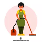 Donna del servizio di pulizia