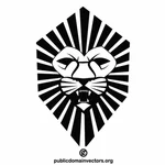 Symbole héraldique rugissant de lion