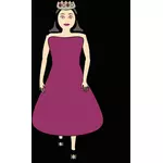 紫色のドレスの女王のベクトル画像