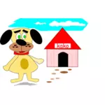 Casa e o cão dos desenhos animados
