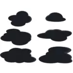 Dunkel graue Wolken Set Vektor-ClipArt