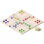 Vector illustration of ludo board game