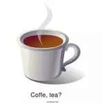 Kaffe eller te klistremerke vektortegning