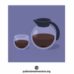 Oală de cafea și ceașcă de cafea