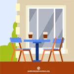 कॉफी शॉप टेबल और कुर्सियां