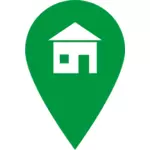 Vector image of location pointer with home sign