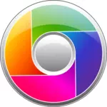 Colorful CD label vector clip art