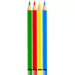 Vector de desen de patru creioane colorate